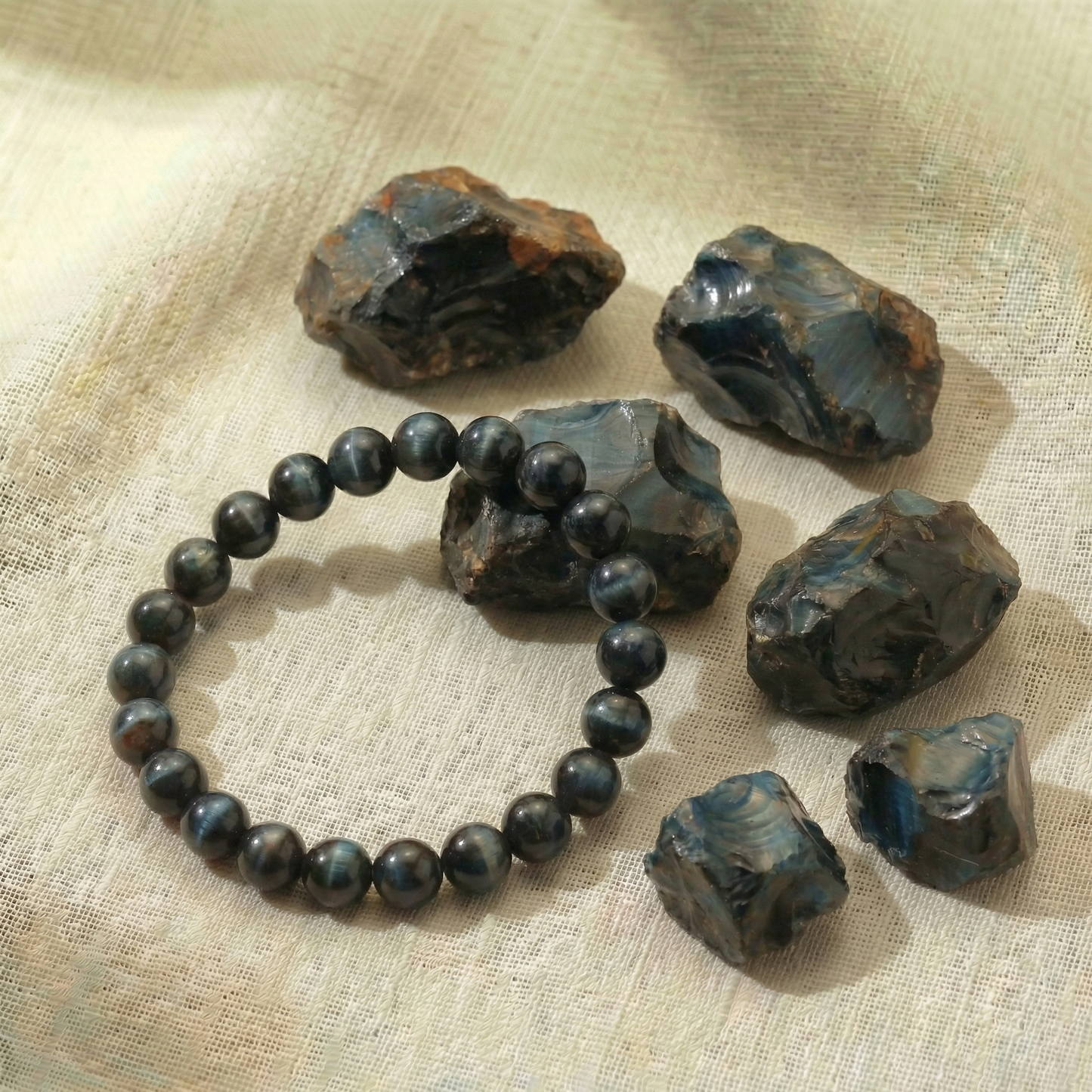 Bracelet "Ange Gardien" en Oeil de Faucon