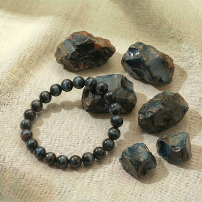 Bracelet "Ange Gardien" en Oeil de Faucon